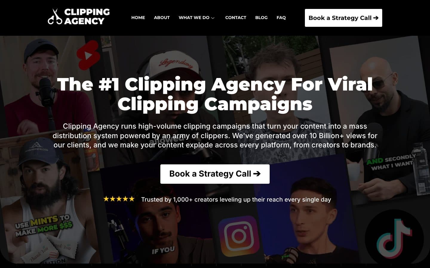 ClippingAgency.co homepage as it appeared on September 15, 2026