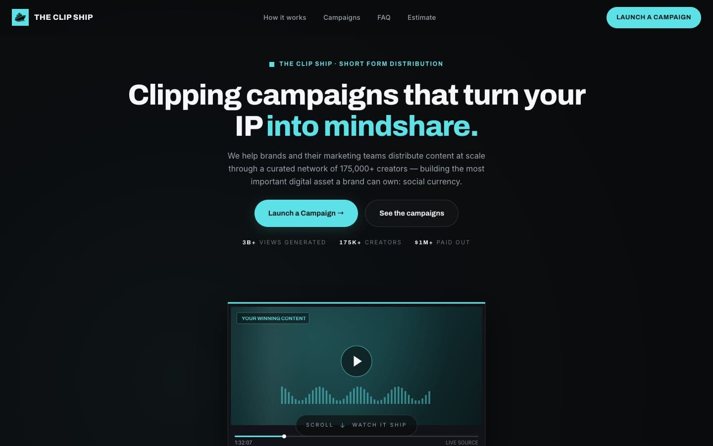 The Clip Ship homepage as it appeared on September 15, 2026