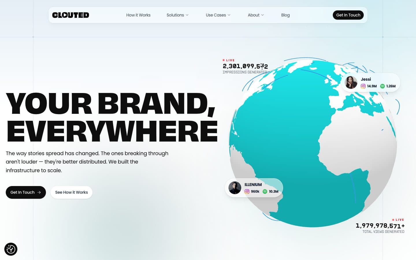 Clouted homepage as it appeared on September 15, 2026
